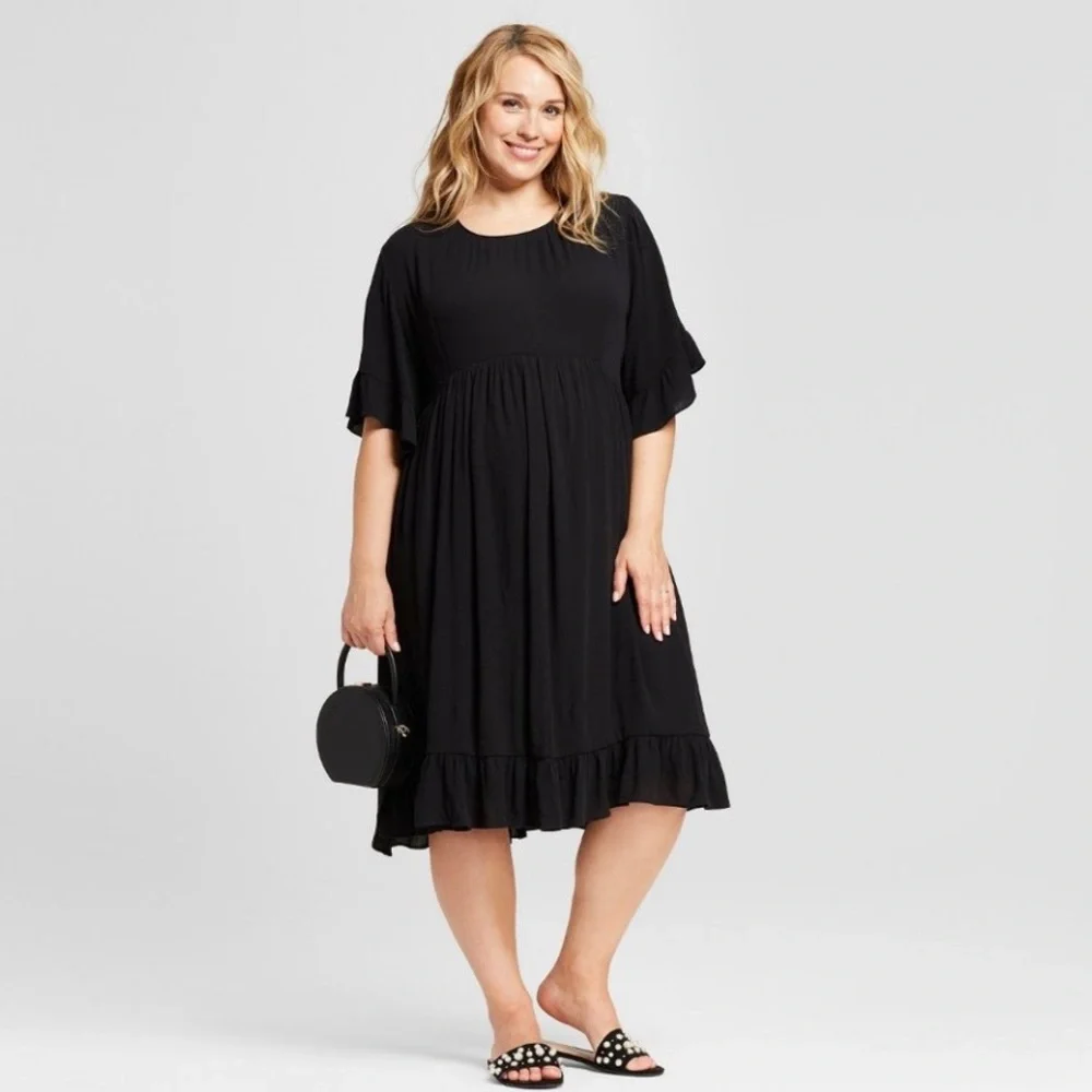 Ingrid & Isabel Black Midi Dress - Picture 1 of 3